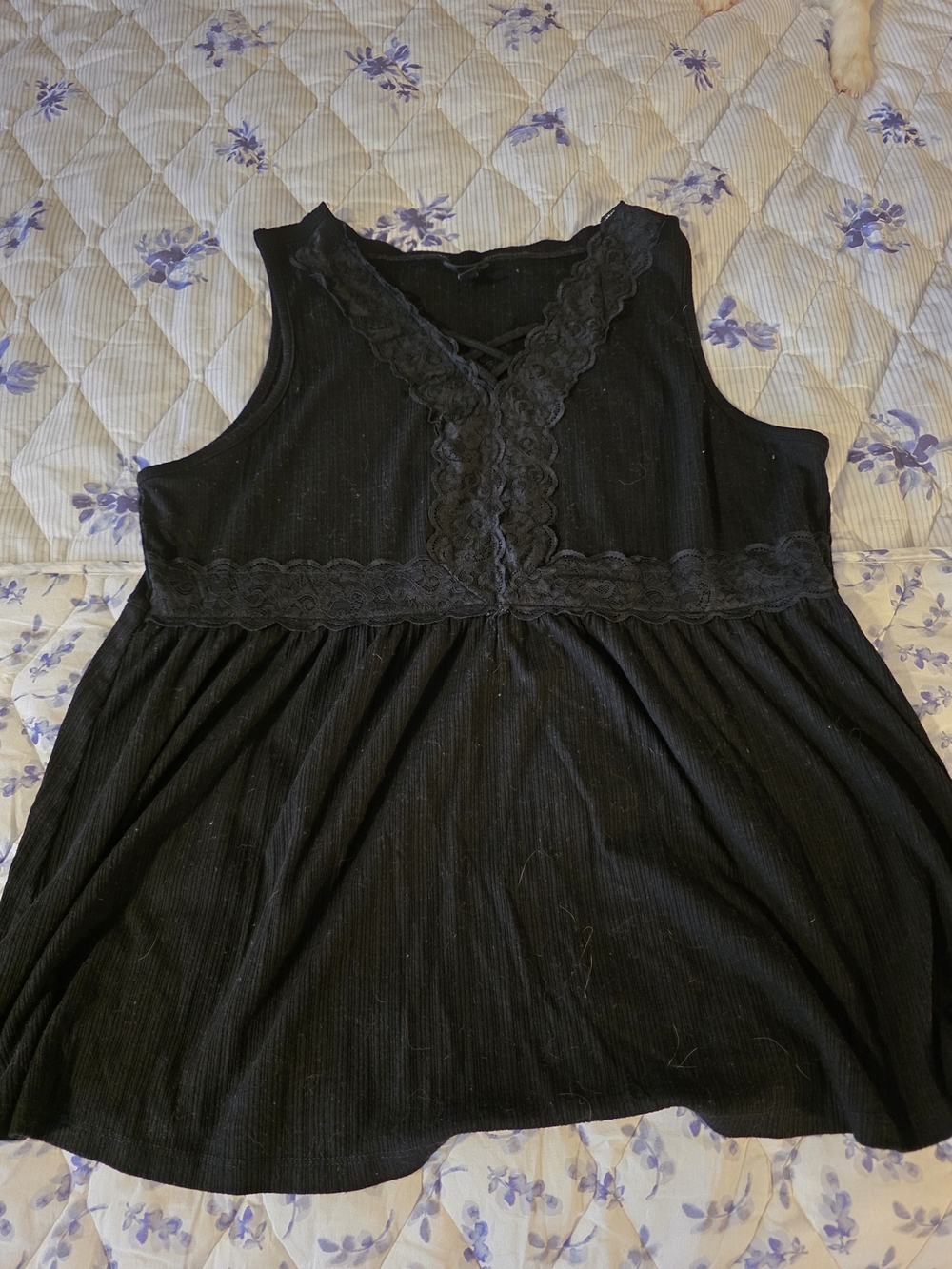 torrid Black Lace-Trim Sleeveless Kids Top